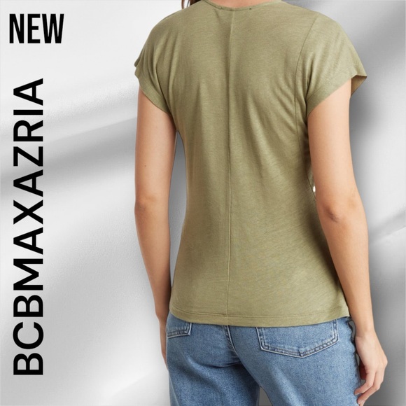 New BCBMAXAZRIA Linen Knot Front Top - Picture 2 of 5
